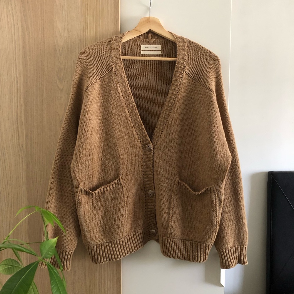 *SOLD* Cordera Cotton Saddle Cardigan Camel (OS)